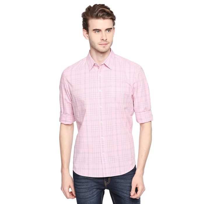 Men's pink slim fit dress shirt