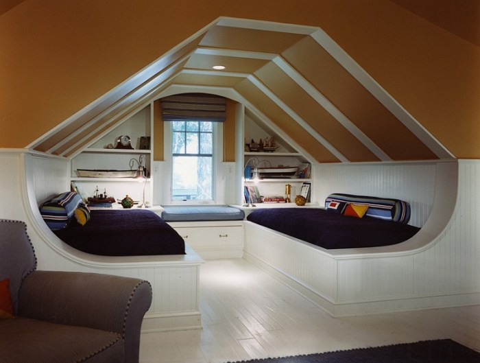 How to decorate rooms with slanted ceilings