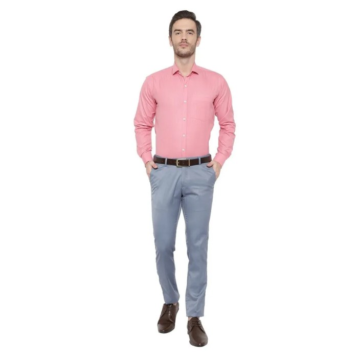 Men's pink slim fit dress shirt