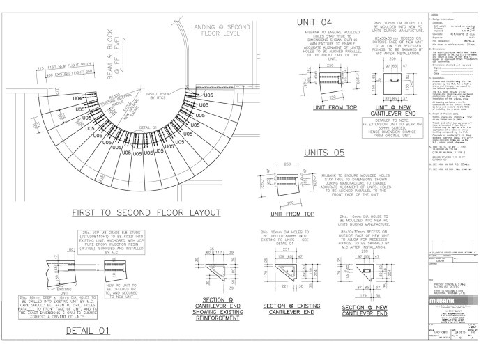 Desain tangga rumah beton dengan ukuran