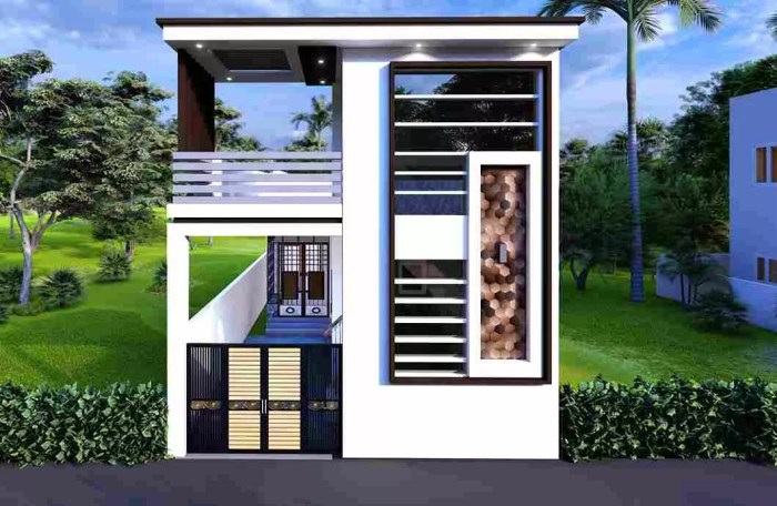 Desain tembok depan rumah pojok